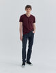 Men’s burgundy Essential V-neck t-shirt-6