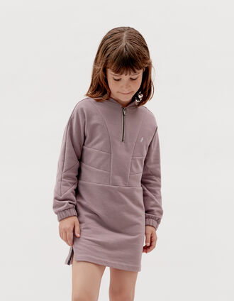 Robe sweat lilas découpes placées fille