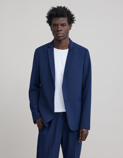 Men's indigo seersucker suit jacket - IKKS