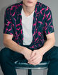 Men’s black REGULAR shirt with pink floral print-2