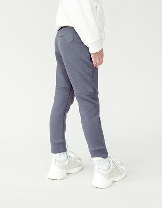 Boy's grey bi-material jogging suit with zipped pockets