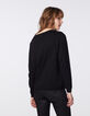 Jersey negro de lana mayoritaria jacquard tigre mujer-3