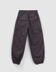 Girls’ grey parachute-style canvas COMBAT trousers-5