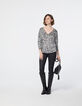 Women’s metallic floral print viscose V-neck sweater-6