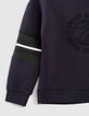 Boys’ navy XL embroidered sweatshirt with striped sleeves-3