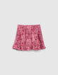 Fuchsia rok-short kasjmierprint EcoveroTM meisjes-1