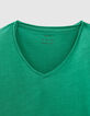 T-shirt L'Essentiel petrol coton bio encolure V Homme-5