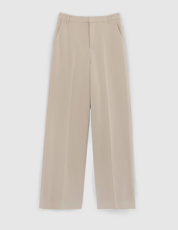 Pantalón de traje de mujer de poliéster reciclado beige-7