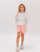 Girls’ white hoodie with silver all-over SMILEYWORLD print-2