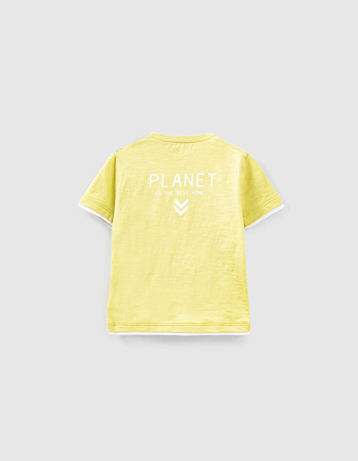 T-shirt yuzu-geel trompe-l'œil effect babyjongens -3