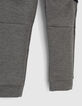 Boys’ medium grey sports joggers with side bands -6