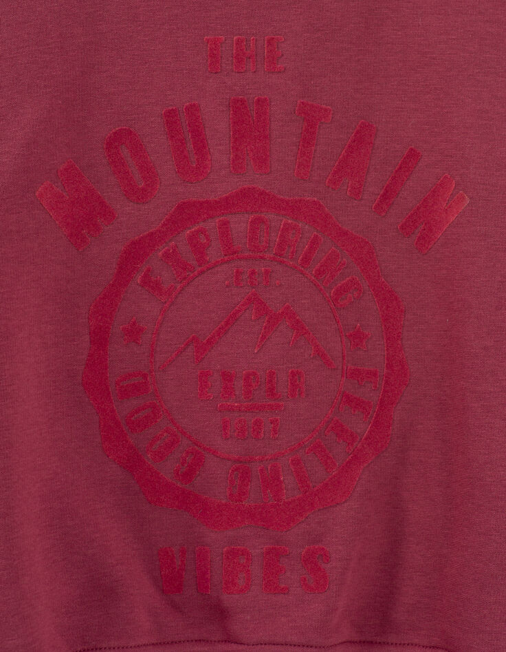 Girls’ cherry mountains image flocked sweatshirt-4