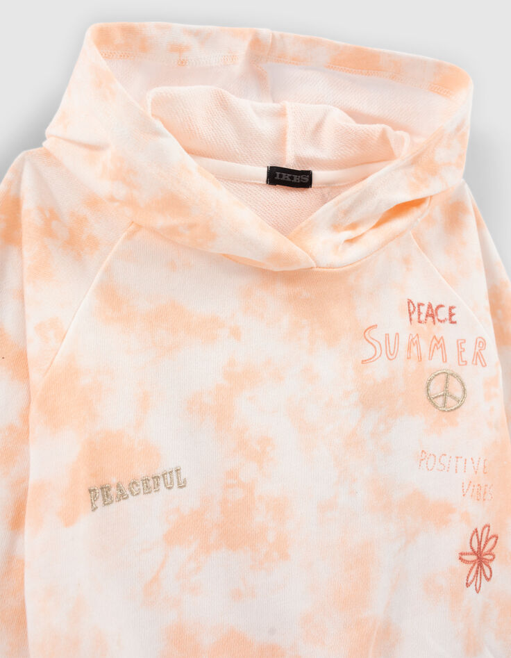 Sudadera naranja tie&dye bordado niña-3