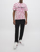 Men's pink tie-dye print T-shirt-7