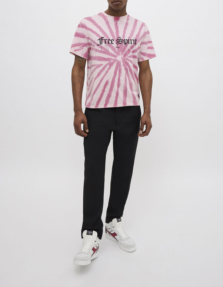 Pink T-shirt tie and dye print Heren-7