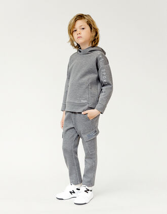 BATTLE grey jogging suit reflective label pocket boy