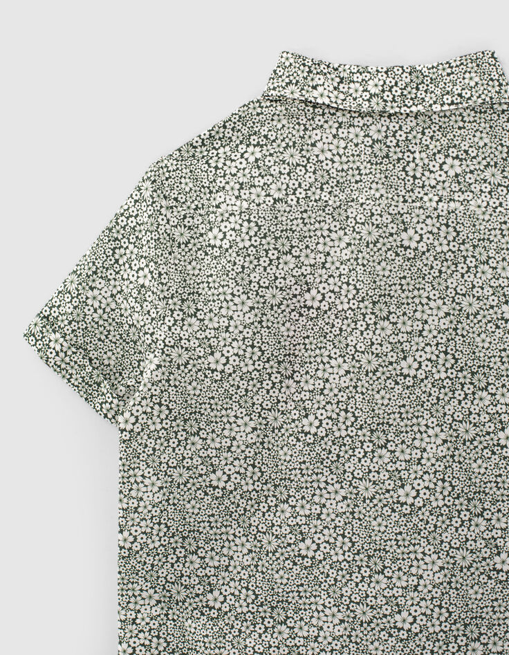 Boys’ lichen flowery Liberty fabric shirt -5