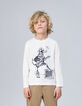 Ecru organic cotton t-shirt boy rat-rocker design-1