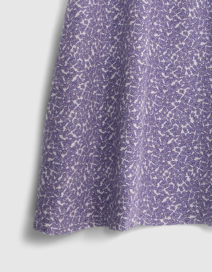 Ecru langes Kleid LENZING™ ECOVERO™ mauve Blumen Mädchen-5