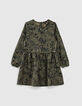 Robe 2 en 1 kaki imprimé camoufleurs et sweat noir fille-7