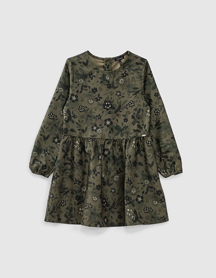 Robe 2 en 1 kaki imprimé camoufleurs et sweat noir fille-7