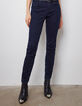 Donkerblauwe slim jeans sculpt up studs achterzak dames-2