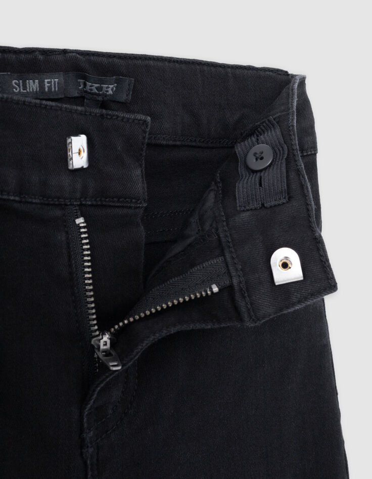 Zwarte SLIM jeans afneembare gevlochten riem jongens-6