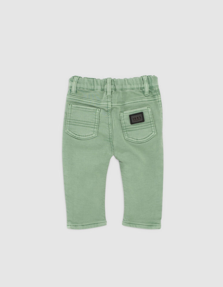 Hellgrüne Knitlook-Jeans für Babyjungen -3