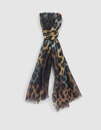 Women’s leopard motif wool scarf - IKKS