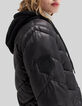 Women’s long light padded jacket+sweatshirt fabric hood-4