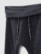 Pantalon réversible gris chiné et rayé coton bio bébé-6