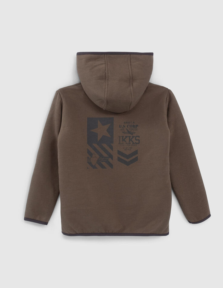 Kaki vest Sherpa binnenkant maxiprint rug jongens -3