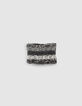 Baby boys’ dark grey wide-stripe knit snood-3