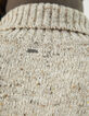 Men's dark beige marl rolled neck sweater-5