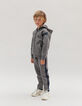 Grey cardigan with lettering on boy's side-1