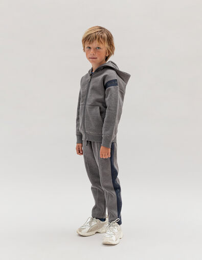 Grey cardigan with lettering on boy's side - IKKS