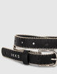 Ceinture noire perfo étoiles bordée micro billes fille-4