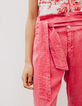 Pantalón rosa tencel bleached cinturón mujer-3
