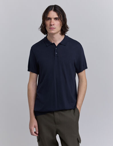 Polo marine en coton modal Homme - IKKS