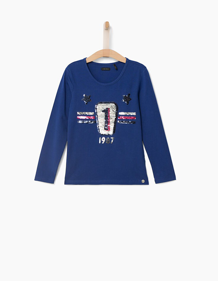 Girls' blue T-shirt-4