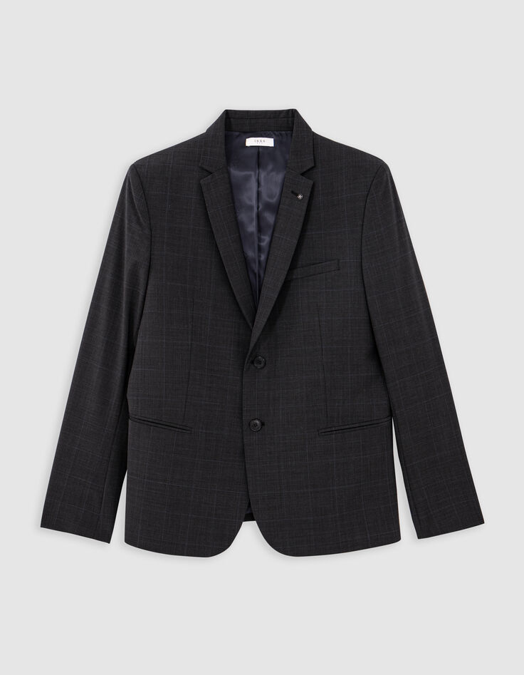 Chaqueta de traje de cuadros antracita para hombre-6