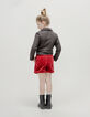 Zwart fleece bikervest met pailletten voor meisjes-3