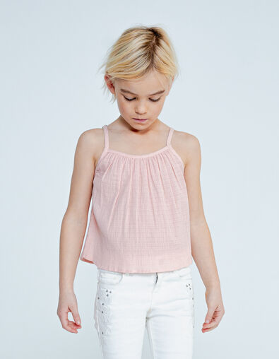 Girls’ peach waffle fabric camisole - IKKS