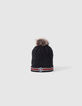 Boys’ dark navy striped knit beanie-5