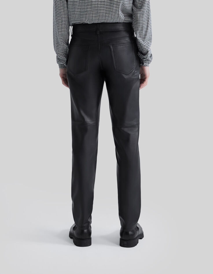 Men’s black Chrome-free leather Pure Edition SLIM trousers-2