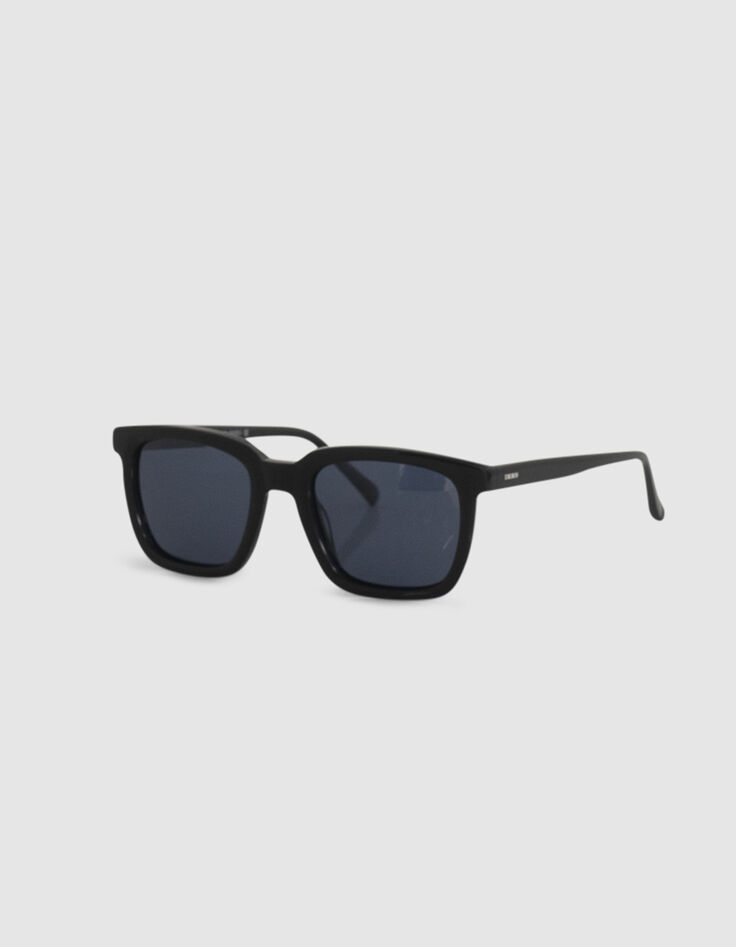 Lunettes solaires noires style rectangle Homme-1