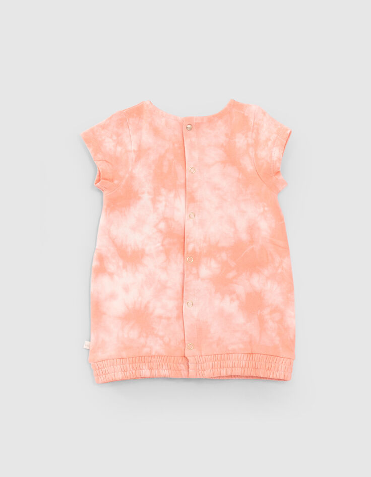 Robe pêche molleton imprimé tie and dye bébé fille-2