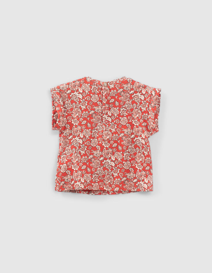 Rood T-shirt bloemenprint babymeisjes-2