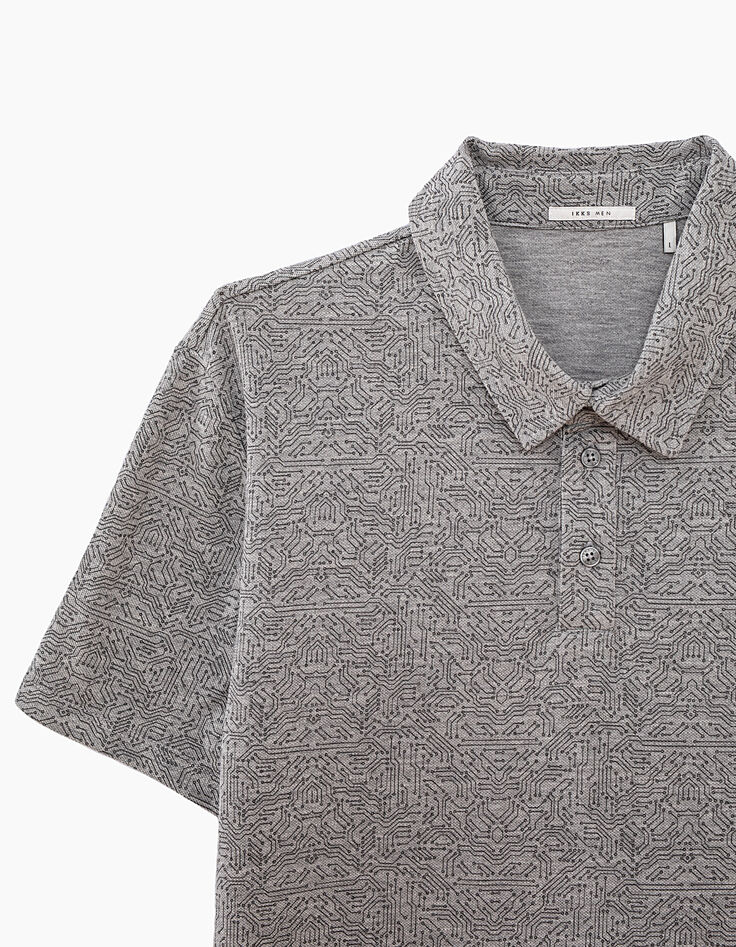 Polo gris imprimé circuits Homme-2