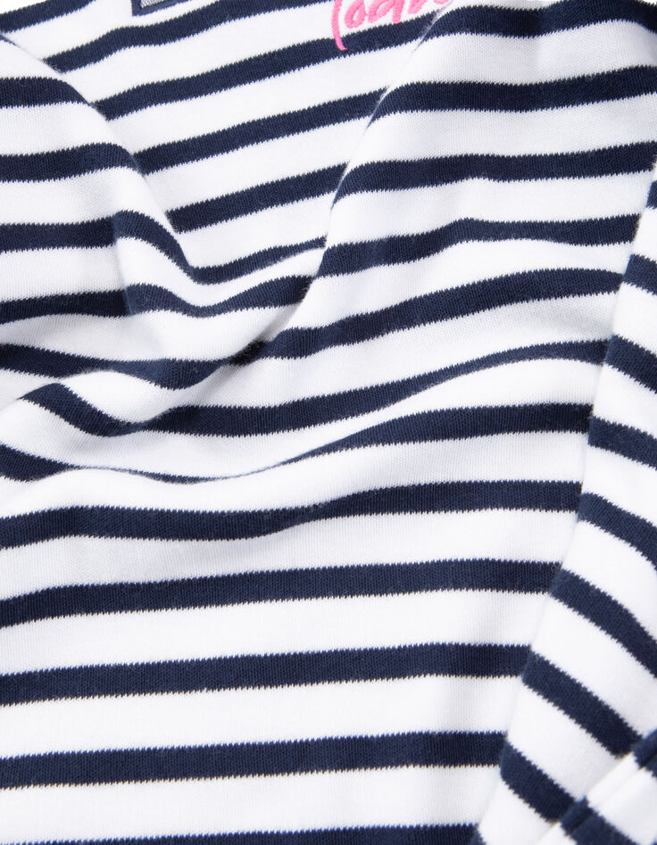 Girls’ sailor-stripe cotton dress, SMILEYWORLD tulle sleeves-8